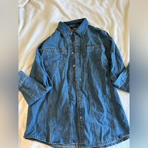 Harley Davidson plus size denim button down top